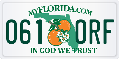 FL license plate 0610RF