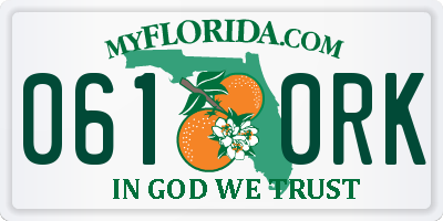 FL license plate 0610RK