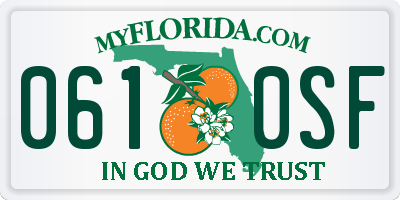 FL license plate 0610SF