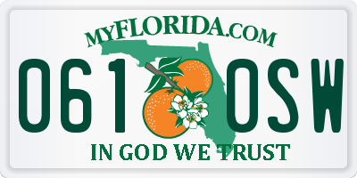 FL license plate 0610SW