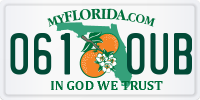FL license plate 0610UB