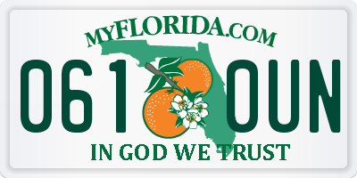 FL license plate 0610UN