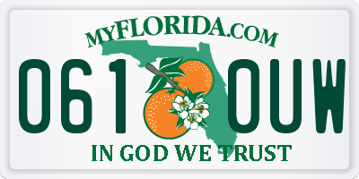 FL license plate 0610UW
