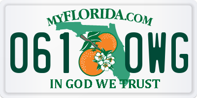 FL license plate 0610WG