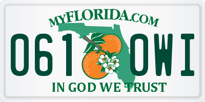 FL license plate 0610WI