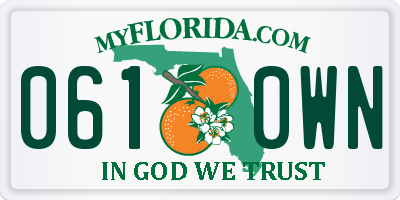 FL license plate 0610WN