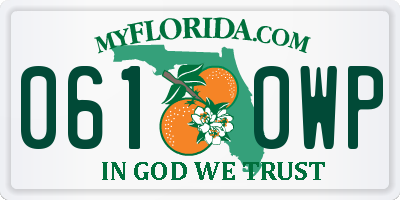 FL license plate 0610WP