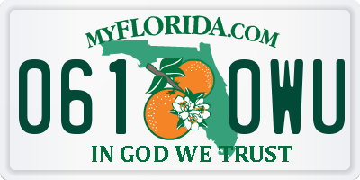 FL license plate 0610WU