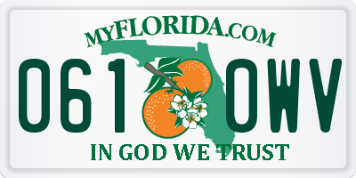 FL license plate 0610WV