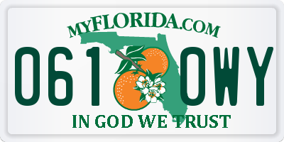 FL license plate 0610WY