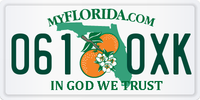 FL license plate 0610XK