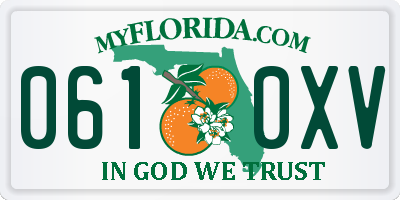FL license plate 0610XV