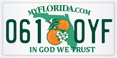 FL license plate 0610YF