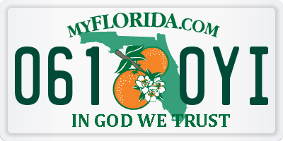 FL license plate 0610YI