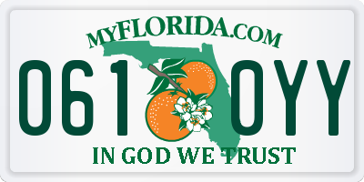FL license plate 0610YY