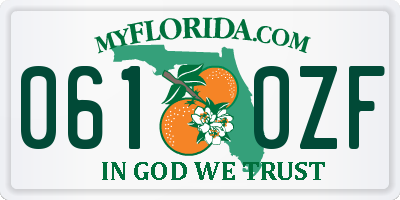 FL license plate 0610ZF
