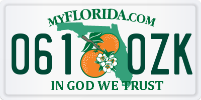 FL license plate 0610ZK