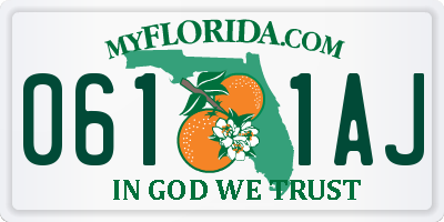 FL license plate 0611AJ