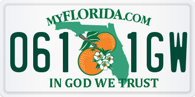 FL license plate 0611GW