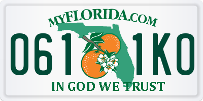 FL license plate 0611KO