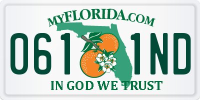 FL license plate 0611ND