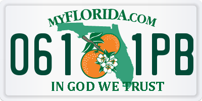 FL license plate 0611PB