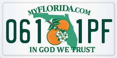 FL license plate 0611PF