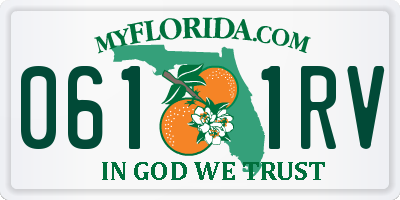FL license plate 0611RV