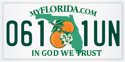 FL license plate 0611UN