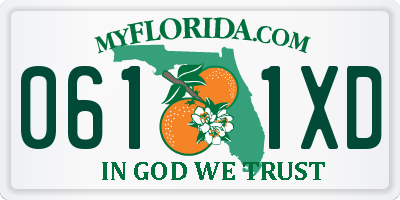 FL license plate 0611XD