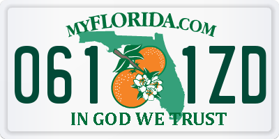 FL license plate 0611ZD