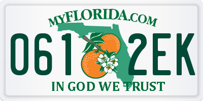 FL license plate 0612EK