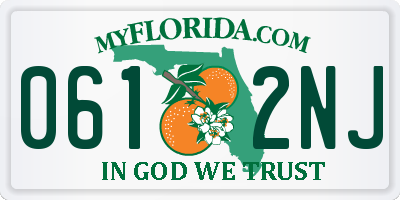 FL license plate 0612NJ