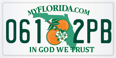FL license plate 0612PB