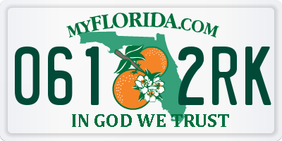 FL license plate 0612RK