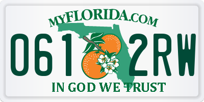 FL license plate 0612RW
