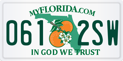 FL license plate 0612SW