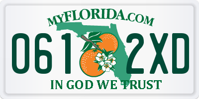 FL license plate 0612XD