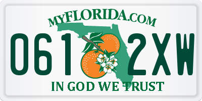FL license plate 0612XW