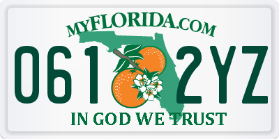 FL license plate 0612YZ