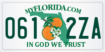 FL license plate 0612ZA
