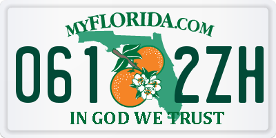 FL license plate 0612ZH