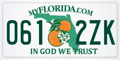 FL license plate 0612ZK