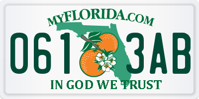 FL license plate 0613AB