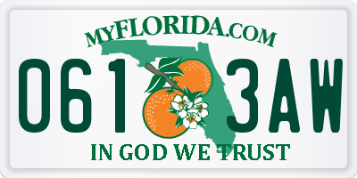 FL license plate 0613AW