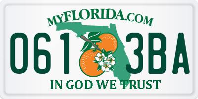 FL license plate 0613BA