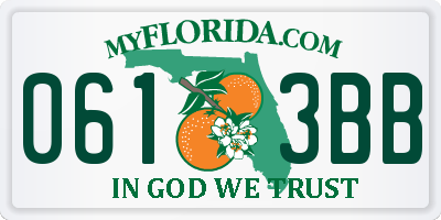 FL license plate 0613BB