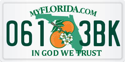 FL license plate 0613BK