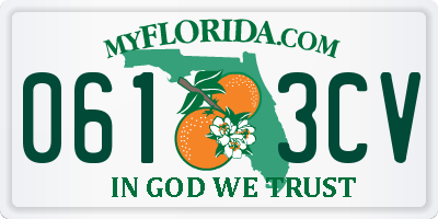 FL license plate 0613CV