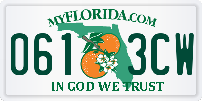 FL license plate 0613CW
